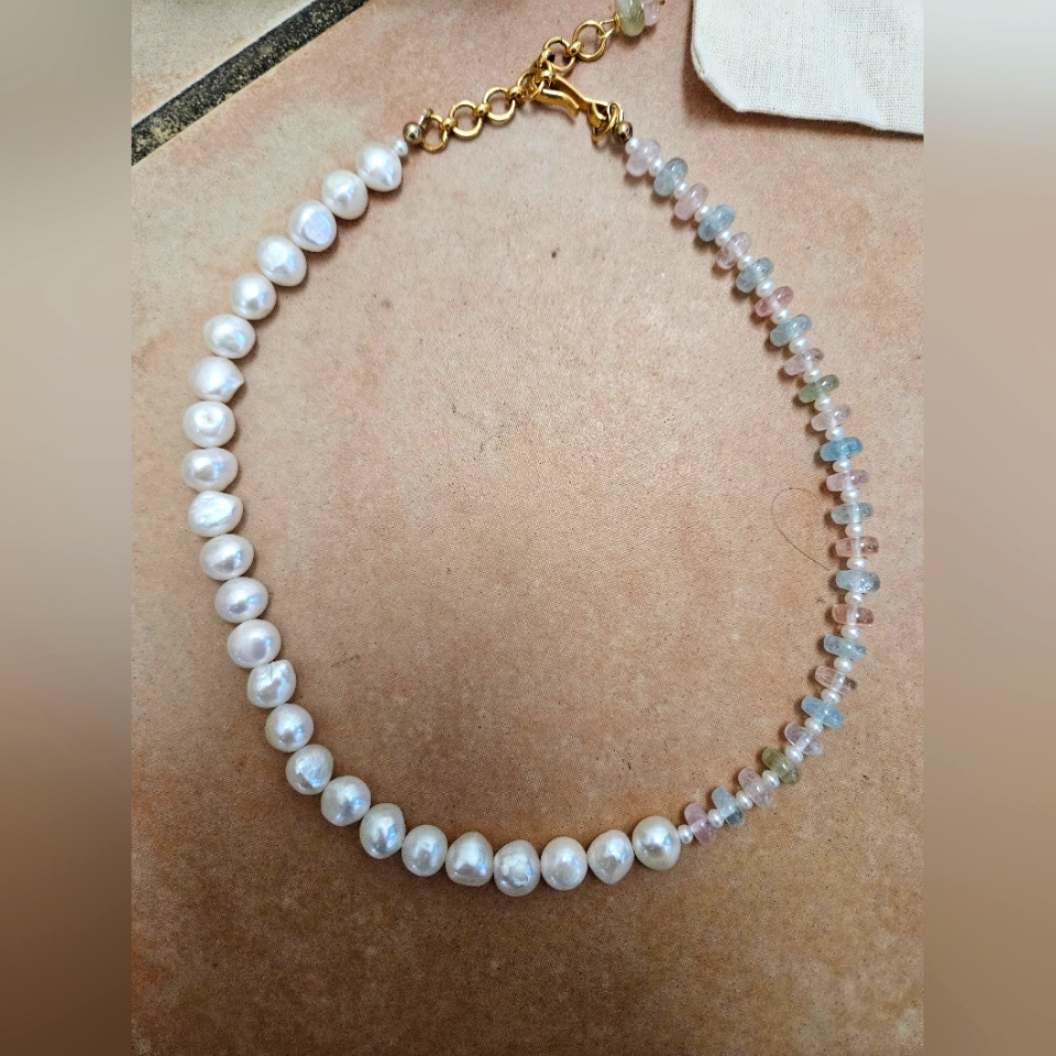 Brinker + Eliza Pearl And Pastel Necklace